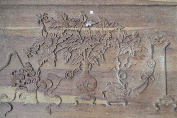 geschnitztes Holzrelief - Asiatica Foth